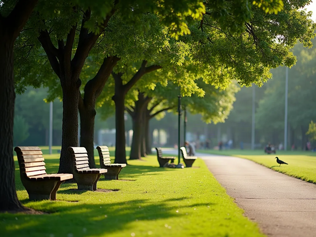 Quartiers à éviter à Versailles : ce que les chiffres révèlent vraiment Parc public avec bancs et arbres matures en début de matinée sous ciel clair